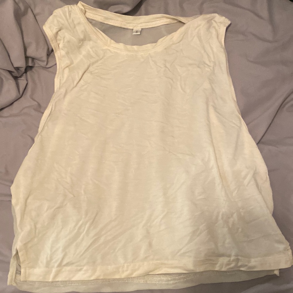 Cream athletic top